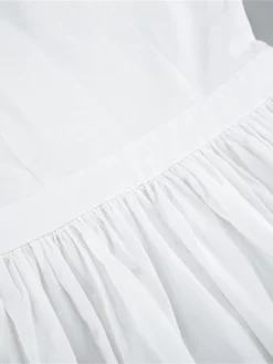 Women's Work Dress Casual Dress White Dress Fashion Daily Puff Sleeve Mini Dress Ruched Button V Neck 3/4 Length Sleeve Plain Regular Fit White Fall Winter S M L -Party Prom Dresses Sales Store qshyjr1695645267561