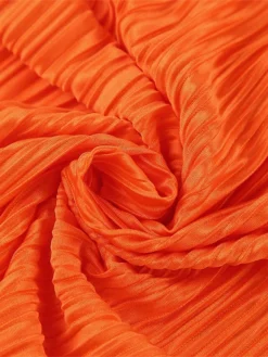 Women's Work Dress Sheath Dress Semi Formal Dress Fashion Daily Workfashion Long Dress Maxi Dress Ruched Pleated Crew Neck Long Sleeve Plain Slim Black Orange Fall Winter S M L -Party Prom Dresses Sales Store qugxzq1695645290231