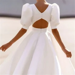 Women's Party Dress Casual Dress Swing Dress Midi Dress Black White Pink Short Sleeve Pure Color Backless Summer Spring Crew Neck Party Party Birthday Spring Dress 2023 S M L XL 2XL -Party Prom Dresses Sales Store rafats1631944765686