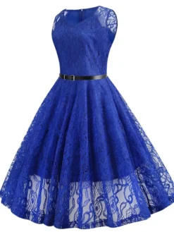 Women's Party Dress Lace Dress Homecoming Dress Midi Dress Black White Red Sleeveless Pure Color Lace Summer Spring Fall V Neck Party Party Vacation 2022 S M L XL XXL -Party Prom Dresses Sales Store ratjim1635760123327