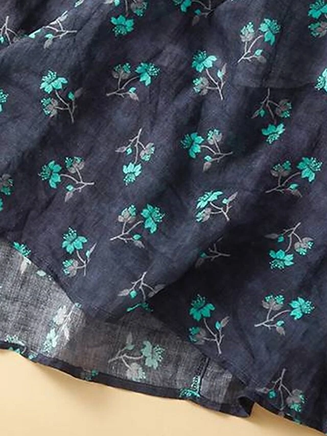 Women's Casual Dress Cotton Linen Dress A Line Dress Midi Dress Linen / Cotton Blend Basic Classic Outdoor Daily Vacation Split Neck Button Pocket 3/4 Length Sleeve Spring Fall Autumn 2023 Loose Fit 7 Women's Casual Dress Cotton Linen Dress A Line Dress Midi Dress Linen / Cotton Blend Basic Classic Outdoor Daily Vacation Split Neck Button Pocket 3/4 Length Sleeve Spring Fall Autumn 2023 Loose Fit - Image 7