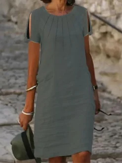 Women's Casual Dress Cotton Dress Shift Dress Midi Dress Cotton Blend Fashion Basic Outdoor Daily Vacation Crew Neck Cut Out Short Sleeve Summer Spring 2023 Loose Fit Black White Blue Plain S M L XL 8 Women's Casual Dress Cotton Dress Shift Dress Midi Dress Cotton Blend Fashion Basic Outdoor Daily Vacation Crew Neck Cut Out Short Sleeve Summer Spring 2023 Loose Fit Black White Blue Plain S M L XL -Party Prom Dresses Sales Store rdoccj1683873487196