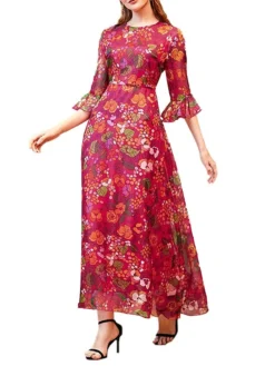 Women's Party Dress Cocktail Dress Wedding Guest Dress Long Dress Maxi Dress Red Half Sleeve Flower Ruched Fall Winter Autumn Crew Neck Fashion Winter Dress Wedding Guest Vacation 2023 S M L XL 11 Women's Party Dress Cocktail Dress Wedding Guest Dress Long Dress Maxi Dress Red Half Sleeve Flower Ruched Fall Winter Autumn Crew Neck Fashion Winter Dress Wedding Guest Vacation 2023 S M L XL -Party Prom Dresses Sales Store rdqqha1695111592186