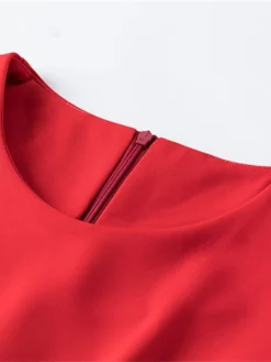 Women's Work Dress Sheath Dress Semi Formal Dress Fashion Winter Dress Office Workfashion Midi Dress Zipper Crew Neck 3/4 Length Sleeve Plain Regular Fit Black Red Fall Winter S M L XL XXL -Party Prom Dresses Sales Store rhsevw1695030993264