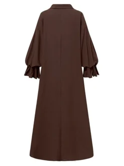 Women's Shirt Dress Casual Dress Cotton Linen Dress Maxi Long Dress Linen / Cotton Blend Basic Classic Outdoor Daily Vacation Shirt Collar Button Split Long Sleeve Spring Fall Autumn 2023 Loose Fit -Party Prom Dresses Sales Store ricapk1692084361048