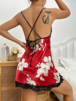 Women's Satin Dress Strap Dress Mini Dress Cute Sexy Lace Backless Leopard Strap Party Lounge Yellow Red 2023 Summer Spring S M L XL -Party Prom Dresses Sales Store rjqpob1692787641455