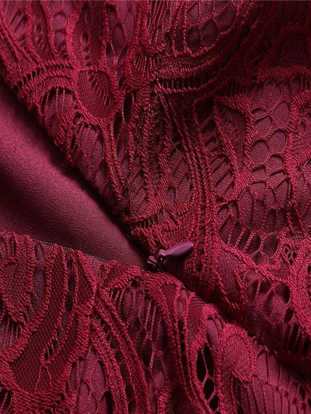 Women's Party Dress Vintage Tea Dresses Lace Dress Homecoming Dress Knee Length Dress Pink Wine Navy Blue Sleeveless Pure Color Lace Summer Spring Fall V Neck Vintage Party Wedding Guest Dress 16 Women's Party Dress Vintage Tea Dresses Lace Dress Homecoming Dress Knee Length Dress Pink Wine Navy Blue Sleeveless Pure Color Lace Summer Spring Fall V Neck Vintage Party Wedding Guest Dress - Image 16