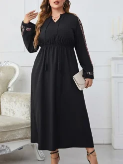 Women's Work Dress Black Dress Semi Formal Dress Fashion Midi Dress Print V Neck Long Sleeve Print Loose Fit Black Spring Fall XL XXL 3XL 4XL 12 Women's Work Dress Black Dress Semi Formal Dress Fashion Midi Dress Print V Neck Long Sleeve Print Loose Fit Black Spring Fall XL XXL 3XL 4XL -Party Prom Dresses Sales Store rxggni1692602221819