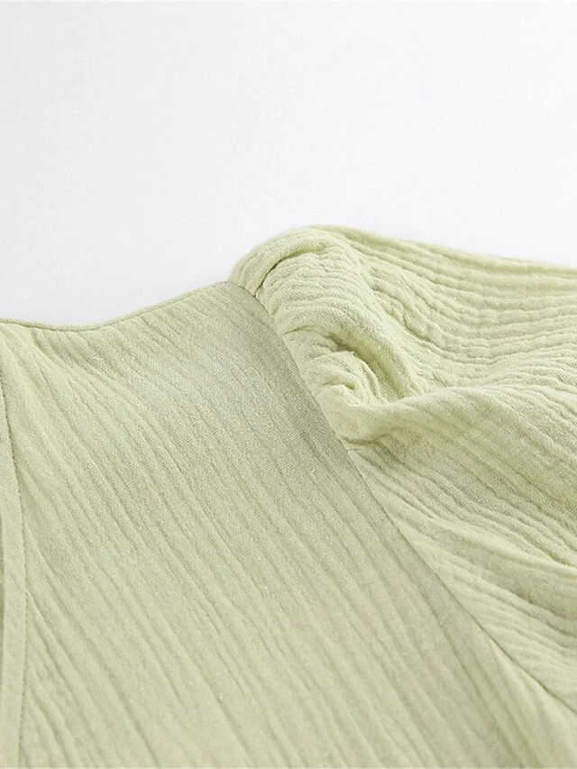 Women's Casual Dress Cotton Linen Dress Wrap Dress Midi Dress Cotton Basic Classic Outdoor Daily Vacation V Neck Lace Up Half Sleeve Spring Fall Autumn 2023 Regular Fit Orange Green Plain S M L 11 Women's Casual Dress Cotton Linen Dress Wrap Dress Midi Dress Cotton Basic Classic Outdoor Daily Vacation V Neck Lace Up Half Sleeve Spring Fall Autumn 2023 Regular Fit Orange Green Plain S M L - Image 11