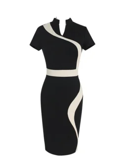 Women‘s Sheath Dress Midi Dress Black Blue Green Short Sleeve Color Block Print Spring Summer V Neck Stylish Weekend 2023 S M L XL XXL 9 Women‘s Sheath Dress Midi Dress Black Blue Green Short Sleeve Color Block Print Spring Summer V Neck Stylish Weekend 2023 S M L XL XXL -Party Prom Dresses Sales Store sbuvtg1638866626429