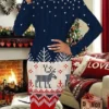 Women's Christmas Work Dress Bodycon Mini Dress Blue Wine Navy Blue Long Sleeve Cat Elk Snowflake Print Winter Fall Crew Neck Vacation Stylish 2022 S M L XL XXL 3XL 4XL 5XL 6XL / Sheath Dress