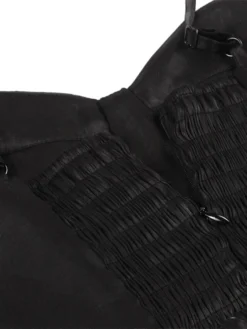 Women's Party Dress Velvet Dress Swing Dress Midi Dress Black Sleeveless Pure Color Ruched Fall Winter Autumn Spaghetti Strap Fashion Party Vacation Spring Dress 2023 S M L XL -Party Prom Dresses Sales Store sejbry1663049701374