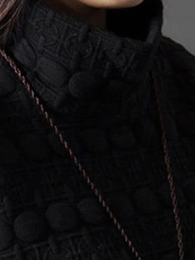 Women's Work Dress Black Dress A Line Dress Fashion Midi Dress Ruched Turtleneck Long Sleeve Plain Loose Fit Black Wine Gray Fall Winter M L XL XXL 7 Women's Work Dress Black Dress A Line Dress Fashion Midi Dress Ruched Turtleneck Long Sleeve Plain Loose Fit Black Wine Gray Fall Winter M L XL XXL - Image 7