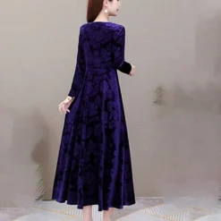 Women's Velvet Dress Homecoming Dress Empire Waist Dresses Long Dress Maxi Dress Black Wine Blue Long Sleeve Pure Color Ruched Spring Fall Winter V Neck Stylish Winter Dress Evening Party Wedding -Party Prom Dresses Sales Store siezta1656575644798