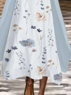 Women's Two Piece Dress Set Casual Dress Print Dress Outdoor Daily Fashion Modern Print Midi Dress Crew Neck 3/4 Length Sleeve Floral Regular Fit White Summer Spring S M L XL XXL 5 Women's Two Piece Dress Set Casual Dress Print Dress Outdoor Daily Fashion Modern Print Midi Dress Crew Neck 3/4 Length Sleeve Floral Regular Fit White Summer Spring S M L XL XXL -Party Prom Dresses Sales Store soirlj1681209098728