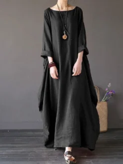 Women‘s Cotton Linen Dress Caftan Dress Shift Dress Long Dress Maxi Dress Green Red Light Blue White Black 3/4 Length Sleeve Pure Color Pocket Spring Summer Fall Boat Neck Basic Casual Loose Fit 2023 26 Women‘s Cotton Linen Dress Caftan Dress Shift Dress Long Dress Maxi Dress Green Red Light Blue White Black 3/4 Length Sleeve Pure Color Pocket Spring Summer Fall Boat Neck Basic Casual Loose Fit 2023 -Party Prom Dresses Sales Store sopptk1524453387329