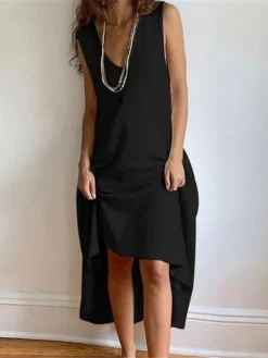 Women's Casual Dress Cotton Linen Dress Swing Dress Maxi Long Dress Cotton Blend Basic Modern Outdoor Daily Vacation V Neck Basic Sleeveless Summer Spring 2023 Regular Fit Black Wine Khaki Plain S M 14 Women's Casual Dress Cotton Linen Dress Swing Dress Maxi Long Dress Cotton Blend Basic Modern Outdoor Daily Vacation V Neck Basic Sleeveless Summer Spring 2023 Regular Fit Black Wine Khaki Plain S M -Party Prom Dresses Sales Store soqjgc1686030306177