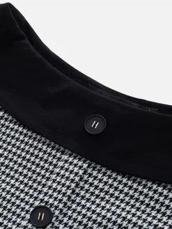 Women's Work Dress Sheath Dress Semi Formal Dress Fashion Midi Dress Button Pocket Crew Neck 3/4 Length Sleeve Houndstooth Regular Fit Black Fall Winter S M L XL -Party Prom Dresses Sales Store spkvqy1692603089544