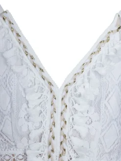 Women's Party Dress Casual Dress Holiday Dress Long Dress Maxi Dress White Beige Sleeveless Print Lace Summer Spring V Neck Basic Vacation 2023 S M L XL XXL -Party Prom Dresses Sales Store sshzag1681189942917