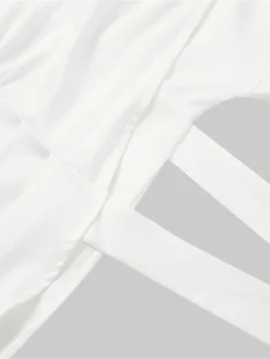 Women's Work Dress Satin Dress White Dress Fashion Midi Dress Lace Up V Neck Long Sleeve Plain Loose Fit White Fall Winter S M L XL XXL -Party Prom Dresses Sales Store sxzuow1693374228230