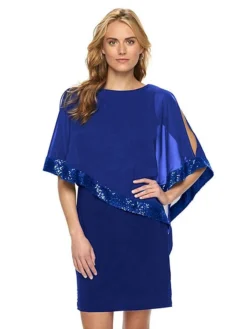 Women's Shift Dress Mini Dress Black Navy Blue Half Sleeve Pure Color Summer Spring Elegant Party 2023 S M L XL -Party Prom Dresses Sales Store syjrif1624607727375