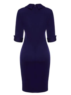 Women's Work Dress Sheath Dress Semi Formal Dress Fashion Office Daily Workfashion Midi Dress Ruched Shirt Collar Half Sleeve Plain Slim Black Wine Navy Blue Fall Winter S M L XL XXL 29 Women's Work Dress Sheath Dress Semi Formal Dress Fashion Office Daily Workfashion Midi Dress Ruched Shirt Collar Half Sleeve Plain Slim Black Wine Navy Blue Fall Winter S M L XL XXL -Party Prom Dresses Sales Store syrfxp1695030998959