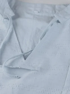 Women's Cotton Linen Dress Casual Dress Midi Dress Cotton Basic Classic Outdoor Daily Vacation V Neck Ruched Pocket 3/4 Length Sleeve Summer Spring Fall 2023 Regular Fit White Blue Green Plain S M L -Party Prom Dresses Sales Store tiamnr1679136806948