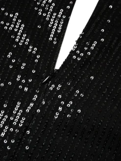 Women‘s Formal Party Dress Sequin Dress Holiday Dress Mini Dress Black Gold Long Sleeve Pure Color Sequins Winter Fall Spring V Neck Fashion Winter Dress Birthday 2023 S M L XL XXL -Party Prom Dresses Sales Store tjkckx1677571918998