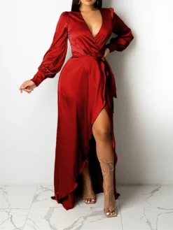 Women‘s Wedding Guest Dress Party Dress Satin Dress Sheath Dress Swing Dress Long Dress Maxi Dress Black Yellow Pink Long Sleeve Pure Color Lace Up Winter Fall Spring V Neck Mature Winter Dress 2023 22 Women‘s Wedding Guest Dress Party Dress Satin Dress Sheath Dress Swing Dress Long Dress Maxi Dress Black Yellow Pink Long Sleeve Pure Color Lace Up Winter Fall Spring V Neck Mature Winter Dress 2023 -Party Prom Dresses Sales Store tjxzog1643182438552