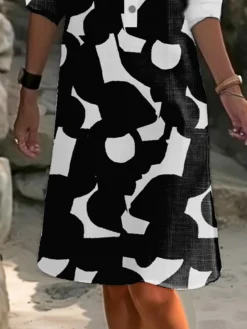 Women's Shirt Dress Casual Dress Cotton Linen Dress Midi Dress Polyester Fashion Casual Daily Outdoor Daily Vacation Shirt Collar Button Pocket Long Sleeve Summer Spring Fall 2023 Loose Fit Black -Party Prom Dresses Sales Store tpbcwv1691662411747