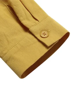 Women's Casual Dress Cotton Linen Dress Shift Dress Maxi Long Dress Linen / Cotton Blend Fashion Modern Outdoor Daily Vacation V Neck Button Long Sleeve Fall Winter Autumn 2023 Loose Fit Black Yellow -Party Prom Dresses Sales Store tpmfeq1691143982133