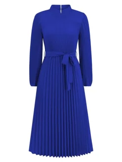 Women's Work Dress Swing Dress Black Dress Fashion Midi Dress Lace Up Ruched Crew Neck Long Sleeve Plain Loose Fit Black Blue Green Fall Winter S M L XL XXL 29 Women's Work Dress Swing Dress Black Dress Fashion Midi Dress Lace Up Ruched Crew Neck Long Sleeve Plain Loose Fit Black Blue Green Fall Winter S M L XL XXL -Party Prom Dresses Sales Store tpuexz1693300607113