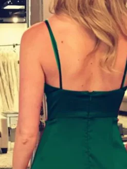 Women's Party Dress Satin Dress Emerald Green Dress Long Dress Maxi Dress White Pink Wine Sleeveless Pure Color Split Summer Spring Spaghetti Strap Elegant Party Vacation Spring Dress 2023 S M L XL -Party Prom Dresses Sales Store trmprl1644836938204