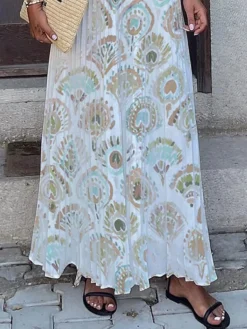 Women's Long Dress Maxi Dress Casual Dress Summer Dress Halter Neck Dress Print Party Modern Daily Holiday Vacation Print Sleeveless Halter Dress Regular Fit White Summer Spring S M L XL XXL -Party Prom Dresses Sales Store tttdic1683020977660