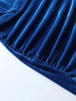 Women's Prom Dress Party Dress Velvet Dress Long Dress Maxi Dress Black Blue Sleeveless Pure Color Backless Summer Spring Fall Strapless Fashion Winter Dress Birthday Evening Party 2023 S M L XL -Party Prom Dresses Sales Store tueitv1692169238457