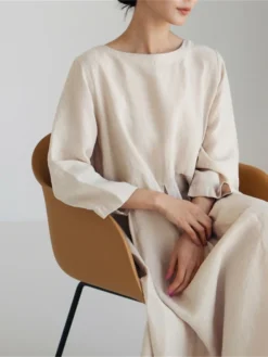 Women's Casual Dress Cotton Linen Dress Swing Dress Maxi Long Dress Linen / Cotton Blend Casual Daily Casual Outdoor Daily Vacation Crew Neck Pocket Long Sleeve Summer Spring Fall 2023 Loose Fit -Party Prom Dresses Sales Store tuntkp1689933260521