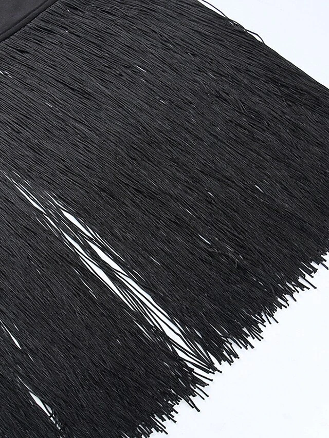 Women's Fringe Dress Bodycon Midi Dress White Black Sleeveless Pure Color Backless Tassel Fringe Spring Summer Strapless Stylish Elegant Sexy Slim 2022 S M L / Party Dress 7 Women's Fringe Dress Bodycon Midi Dress White Black Sleeveless Pure Color Backless Tassel Fringe Spring Summer Strapless Stylish Elegant Sexy Slim 2022 S M L / Party Dress - Image 7