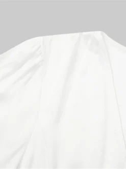 Women's Work Dress Satin Dress White Dress Fashion Midi Dress Drawstring Split V Neck Long Sleeve Plain Loose Fit White Fall Winter S M L XL XXL -Party Prom Dresses Sales Store twugmg1693363851236