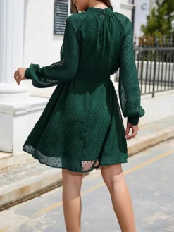 Women's Work Dress Chiffon Dress Black Dress Fashion Mini Dress Lace Up Ruched Crew Neck Long Sleeve Plain Loose Fit Black White Wine Fall Winter S M L XL XXL 20 Women's Work Dress Chiffon Dress Black Dress Fashion Mini Dress Lace Up Ruched Crew Neck Long Sleeve Plain Loose Fit Black White Wine Fall Winter S M L XL XXL -Party Prom Dresses Sales Store txlijj1693373931220