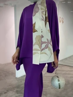 Women's Two Piece Dress Set Casual Dress Skirt Set Daily Going Out Elegant Modern Ruffle Long Dress Maxi Dress Stand Collar Long Sleeve Plain Regular Fit Silver Black White Fall Winter S M L XL XXL -Party Prom Dresses Sales Store tymnlm1693386805336