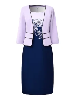 Women's Dress Set Two Piece Dress Floral Dress Midi Dress Purple 3/4 Length Sleeve Print Print Winter Fall Autumn Crew Neck Fashion Party Daily Wedding Guest 2023 S M L XL XXL 3XL 10 Women's Dress Set Two Piece Dress Floral Dress Midi Dress Purple 3/4 Length Sleeve Print Print Winter Fall Autumn Crew Neck Fashion Party Daily Wedding Guest 2023 S M L XL XXL 3XL -Party Prom Dresses Sales Store tzjqkp1673936575091