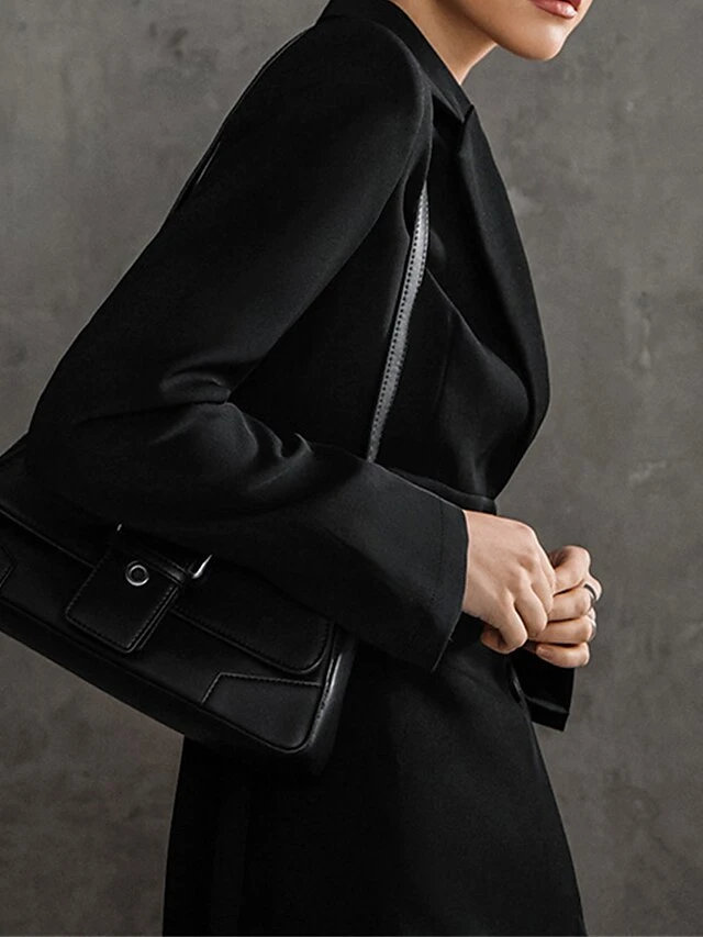 Women's Work Dress Blazer Dress Sheath Dress Fashion Office Daily Workfashion Mini Dress Button Lapel Long Sleeve Plain Regular Fit Black Fall Winter S M L 2 Women's Work Dress Blazer Dress Sheath Dress Fashion Office Daily Workfashion Mini Dress Button Lapel Long Sleeve Plain Regular Fit Black Fall Winter S M L - Image 2