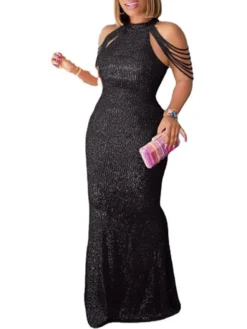 Women‘s Formal Party Dress Sequin Dress Bodycon Long Dress Maxi Dress Green Black Blue Sleeveless Pure Color Sequins Spring Summer Crew Neck XL XXL 3XL 4XL 5XL -Party Prom Dresses Sales Store ufkjsn1639558621867
