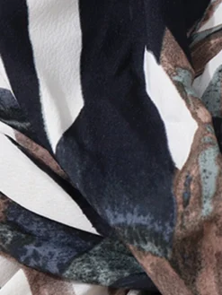 Women's Work Dress Casual Dress Swing Dress Fashion Office Daily Workfashion Midi Dress Lace Up Split V Neck Long Sleeve Print Regular Fit Brown Fall Winter S M L XL -Party Prom Dresses Sales Store uhpqac1695105056468