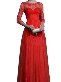 Women‘s Formal Party Dress Wedding Guest Dress Lace Dress Long Dress Maxi Dress Green Red 3/4 Length Sleeve Pure Color Lace Winter Fall Autumn Crew Neck 2023 S M L XL XXL 6 Women‘s Formal Party Dress Wedding Guest Dress Lace Dress Long Dress Maxi Dress Green Red 3/4 Length Sleeve Pure Color Lace Winter Fall Autumn Crew Neck 2023 S M L XL XXL -Party Prom Dresses Sales Store uhqwql1657080219769