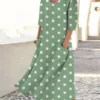 Women's Casual Dress Cotton Linen Dress Midi Dress Polyester Fashion Casual Daily Outdoor Daily Vacation Crew Neck Pocket Print Half Sleeve Summer Spring Fall 2023 Loose Fit Light Green Royal Blue