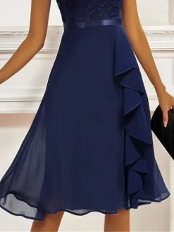 Women's Party Dress Lace Dress Cocktail Dress Midi Dress Dark Blue Short Sleeve Pure Color Lace Summer Spring Fall Crew Neck Fashion Wedding Guest Vacation Summer Dress S M L XL 2XL 5 Women's Party Dress Lace Dress Cocktail Dress Midi Dress Dark Blue Short Sleeve Pure Color Lace Summer Spring Fall Crew Neck Fashion Wedding Guest Vacation Summer Dress S M L XL 2XL -Party Prom Dresses Sales Store umgrnl1686738525824