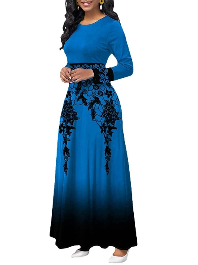 Women‘s Christmas Party Dress Swing Dress Long Dress Maxi Dress Green Blue Red Long Sleeve Lace Winter Fall Autumn Crew Neck Romantic Party Winter Dress Fall Dress 2022 S M L XL 2XL 3XL 4XL 5XL 3 Women‘s Christmas Party Dress Swing Dress Long Dress Maxi Dress Green Blue Red Long Sleeve Lace Winter Fall Autumn Crew Neck Romantic Party Winter Dress Fall Dress 2022 S M L XL 2XL 3XL 4XL 5XL - Image 3