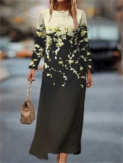 Women's Work Dress Casual Dress Semi Formal Dress Fashion Winter Dress Daily Midi Dress Print Crew Neck Long Sleeve Floral Slim Pink Purple Green Fall Winter S M L XL XXL 6 Women's Work Dress Casual Dress Semi Formal Dress Fashion Winter Dress Daily Midi Dress Print Crew Neck Long Sleeve Floral Slim Pink Purple Green Fall Winter S M L XL XXL -Party Prom Dresses Sales Store utyonu1694426135332