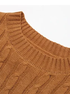 Women's Sweater Dress Jumper Dress Casual Dress Mini Dress Warm Pure Color Outdoor Casual Daily Going Out Crew Neck Long Sleeve 2023 Loose Fit Camel S M L -Party Prom Dresses Sales Store uvhaum1695106689286